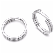 Splitring - nøglering. Platineret. 14 mm. 25 stk.